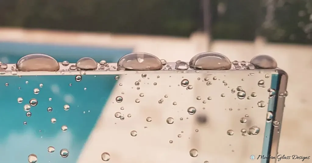 Water beading on EnduroShield-treated shower glass