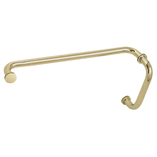 8" Pull Handle and 18" Towel Bar BM Series Combination With Metal Washers in Satin Brass
