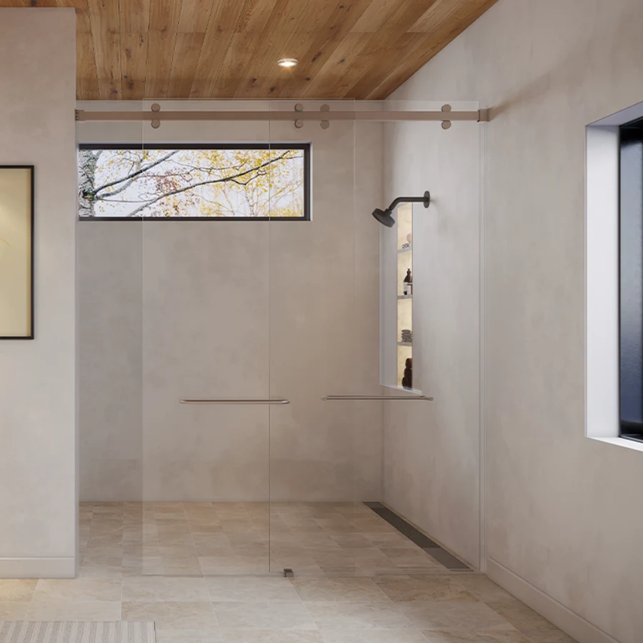 Brixen two-door bypass sliding shower door system