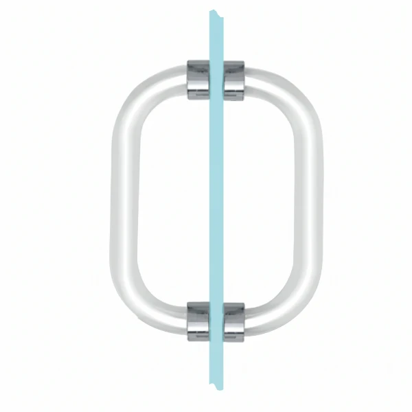 CAP6X6 clear acrylic back-to-back pull with chrome rings