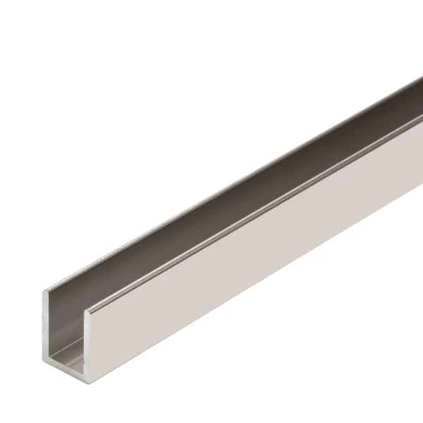 3/8 inch deep U-channel in Polished Nickel