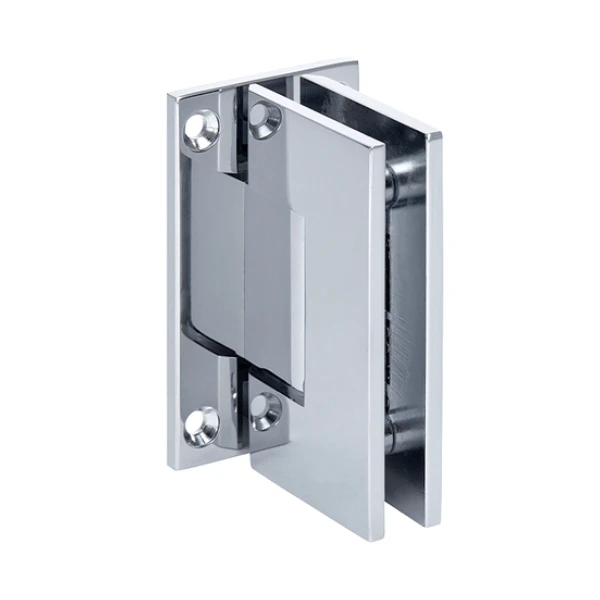 Geneva Wall Mount Full Back Plate Hinge in Polished Chrome