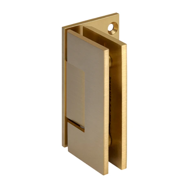 Geneva Wall Mount Offset Back Plate Hinge in Satin Brass