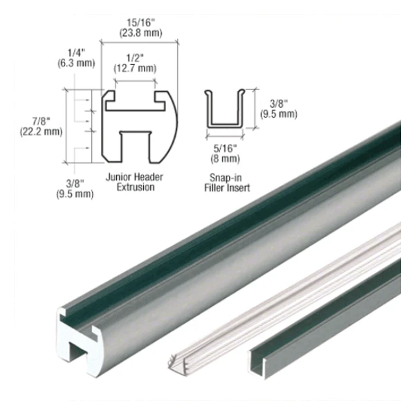 Junior Frameless Shower Door Header Kit