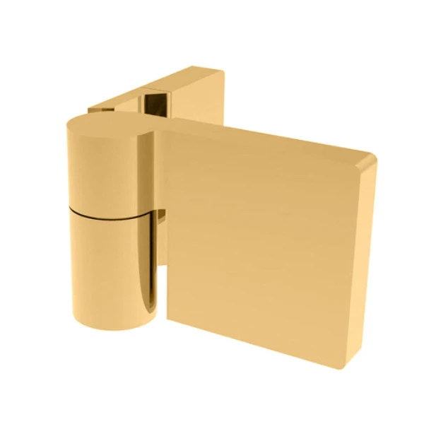 Lugano shower door hinge in Satin Brass