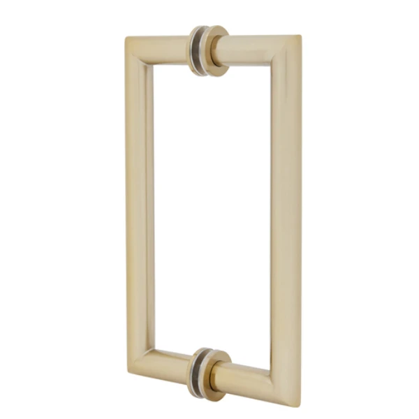8" MT Series Round Tubing Mitered Corner Back-to-Back Pull Handle in Brushed Bronze