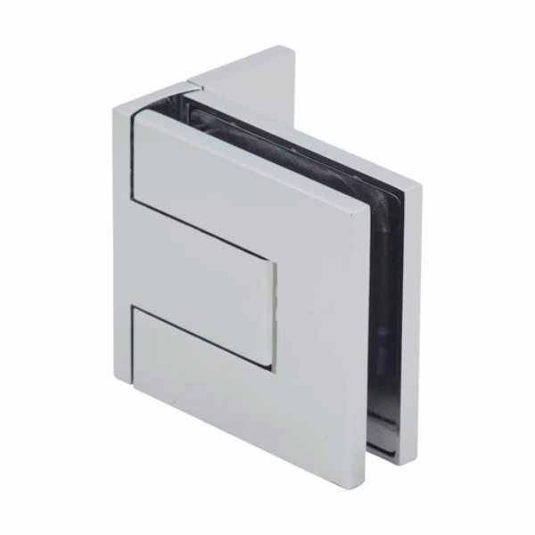 Palermo Adjustable Wall Mount Offset Back Plate Hinge in Polished Chrome