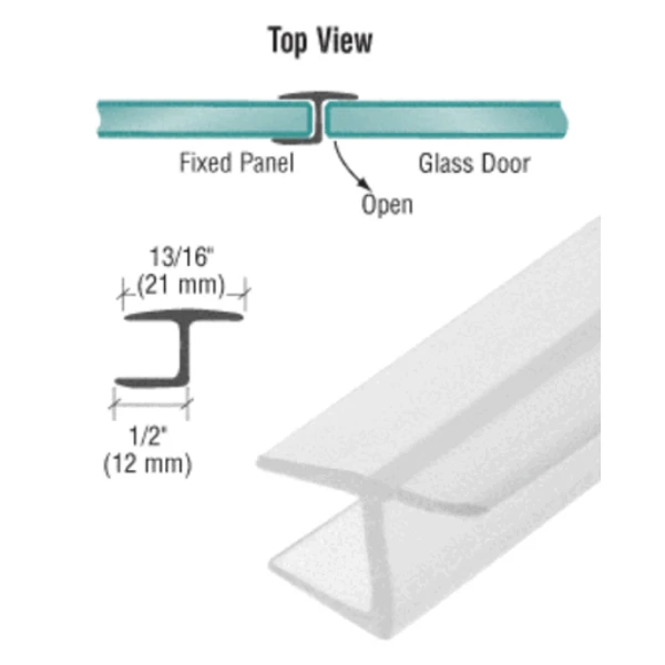 PCC10 Y jamb seal with soft leg for 3/8 inch glass