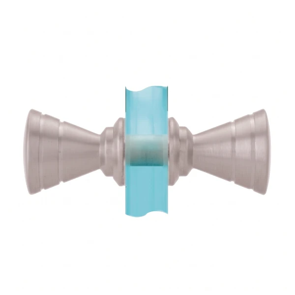 SDK046 ribbed bow-tie back-to-back knob in Brushed Nickel