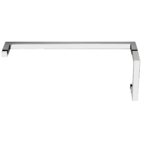 "SQ" Series Combination 6" Pull Handle 18" Towel Bar in Polished Chrome