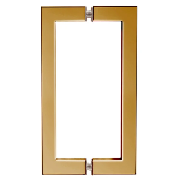 8" x 8" SQ Series Square Tubing Back-to-Back Pull Handles in Polished Brass