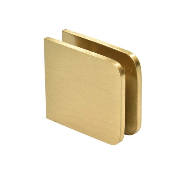 Oversized Fixed Panel U-Clamp in Satin Brass