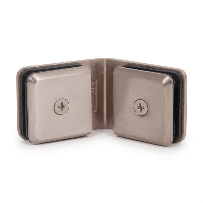 BGC135 beveled 135° glass-to-glass shower clamp in Brushed Nickel
