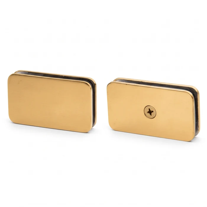 GCB180 traditional 180° glass-to-glass shower clamp in Satin Brass