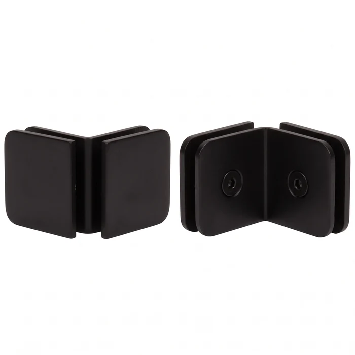 GCB90 traditional 90° glass-to-glass shower clamp in Matte Black