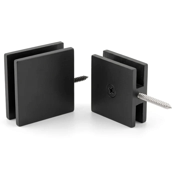 SGC186 square wall-mount transom shower clamp with screw in Matte Black