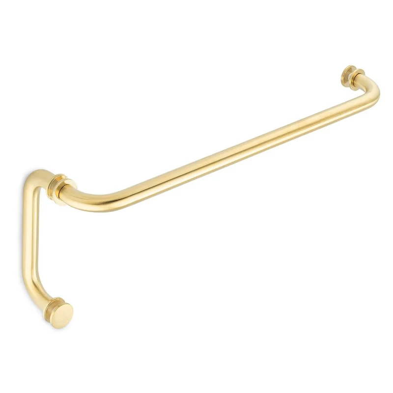 Portals Oceana 18″ center-to-center Towel Bar x 8″ c/c Pull with Rosettes in Brushed Brass PVD