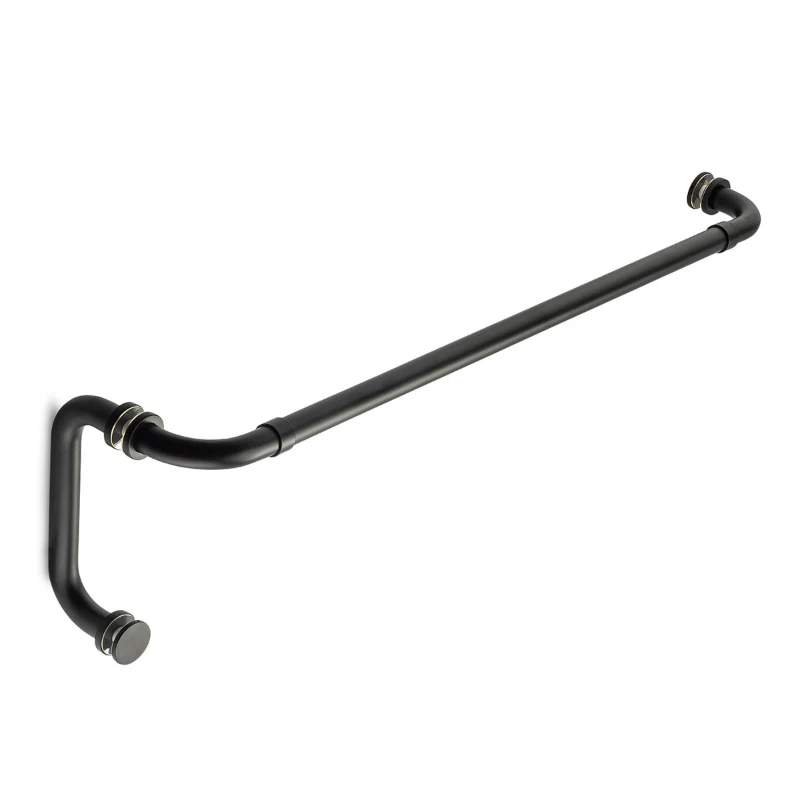 Portals Opus I 24″ center-to-center Towel Bar x 6″ c/c Pull in Matte Black