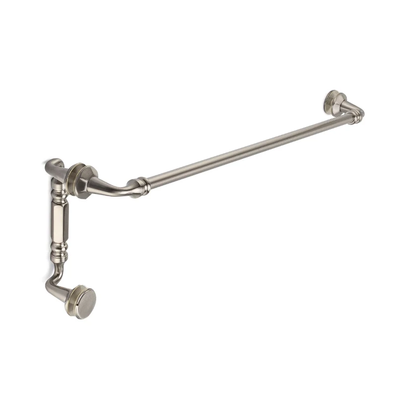 Portals Rondo 24″ center-to-center Towel Bar x 8″ c/c Offset Pull in Brushed Nickel