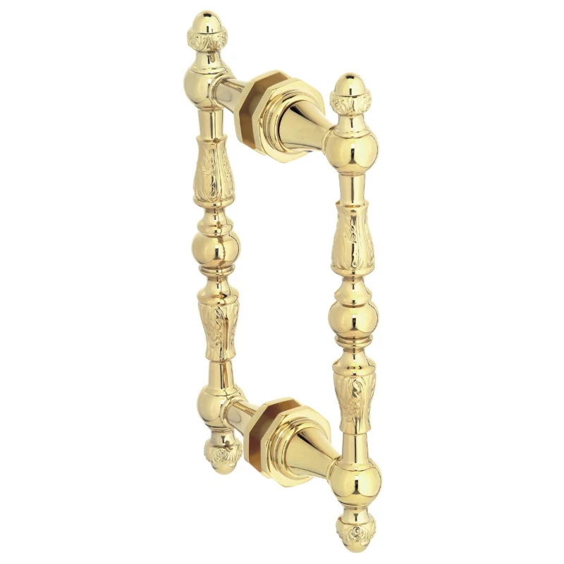Portals Sonata 8″ center-to-center Back-to-Back Decorative Pull in Polished Brass PVD