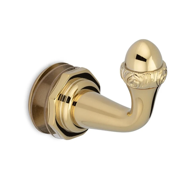 Portals Sonata Single-Sided Hook in Polished Brass PVD