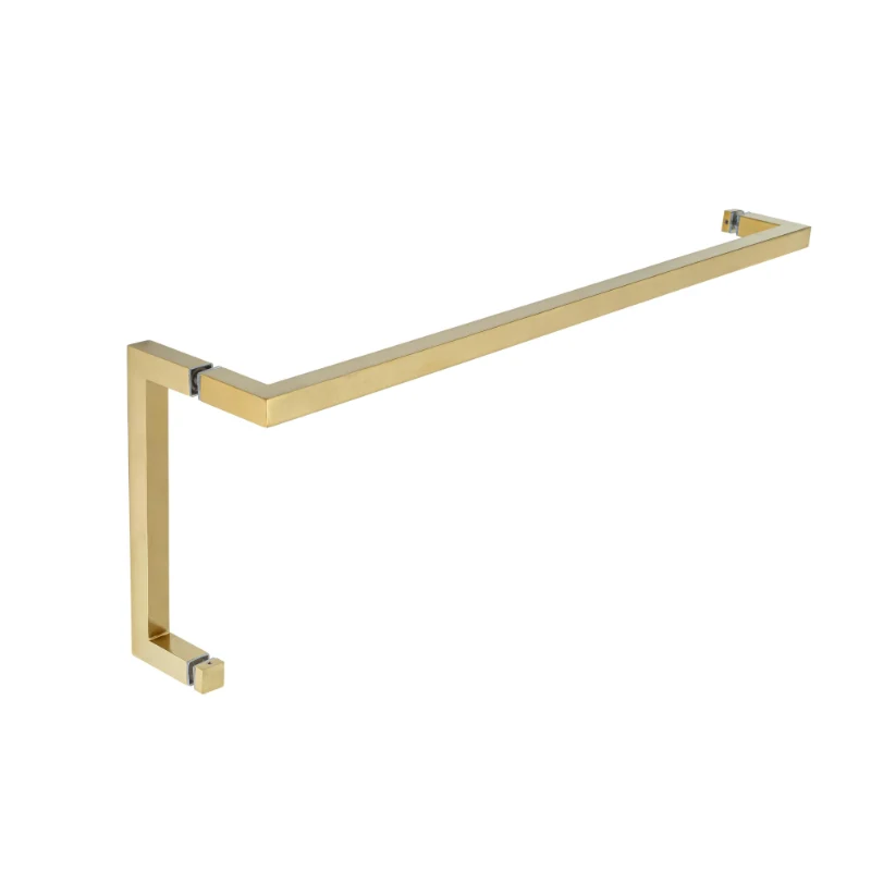 Portals Taiga 24″ center-to-center Towel Bar x 8″ c/c Pull in Brushed Brass PVD