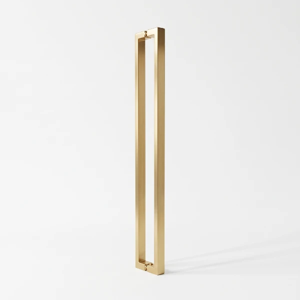 Premium U-style shower door pull handle in Satin Brass