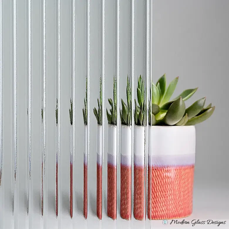 Reeded glass pattern sample